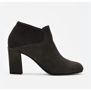Eileen Fisher Booties Womens Size 10 Black Marcy Suede Bootie Stretch Knit Shoes